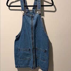 Wild Fable Blue Denim Zip-Front Overall Dress